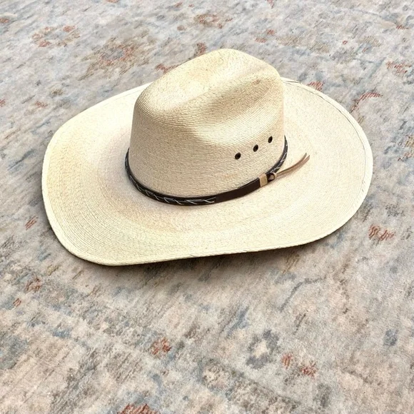 Texas Hat Co 30 Star Straw Hat Sz 7 1/8 - Picture 2 of 11